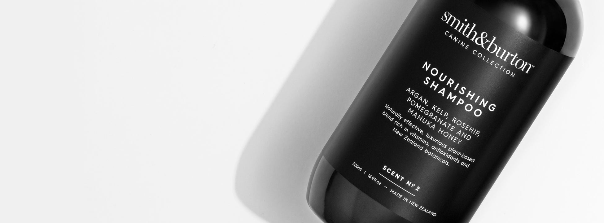 close up of smith&burton dog shampoo